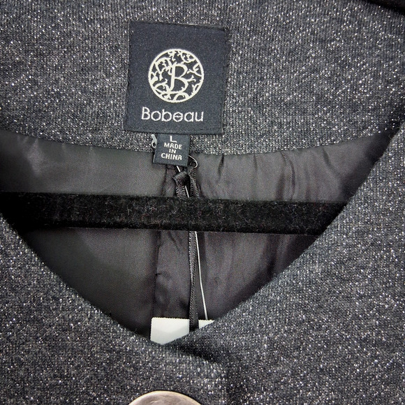 NWT Bobeau Sparkly Bell Sleeve Jacket Charcoal Contemporary Chic Size L - Picture 5 of 10